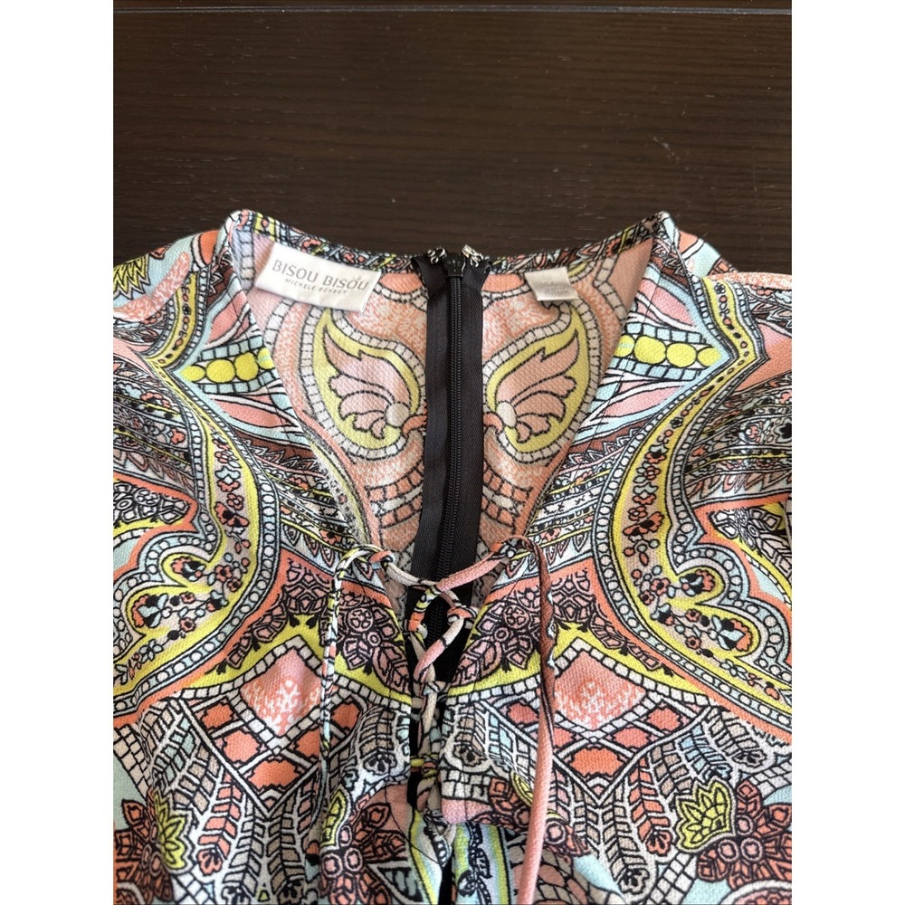 Bisou Bisou Paisley Boho Romper Size M,multicolor - Picture 2 of 8